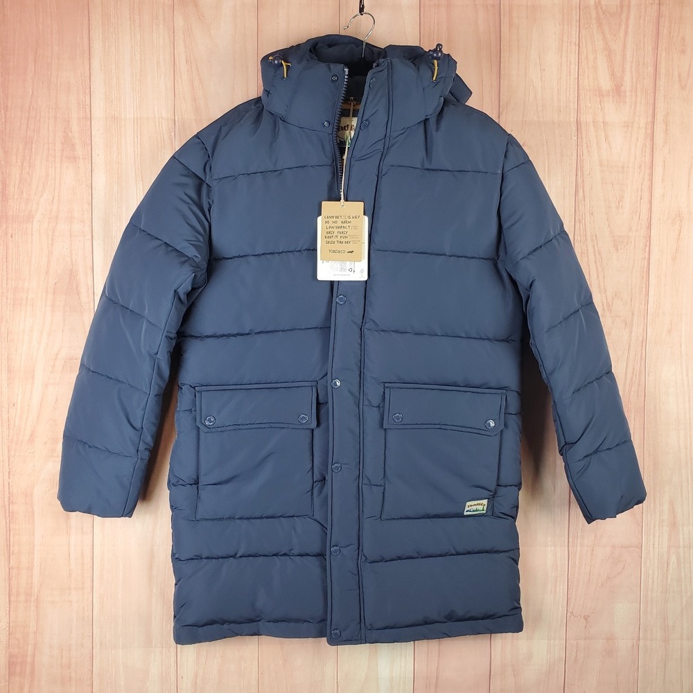 Toad and Co Womens Spruce Wood Parka Jacket Size Small Navy Blue Coat